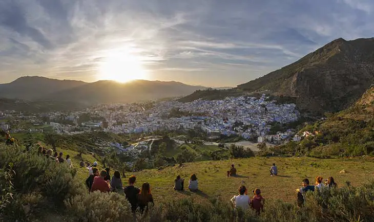 Morocco Blue City Sunset